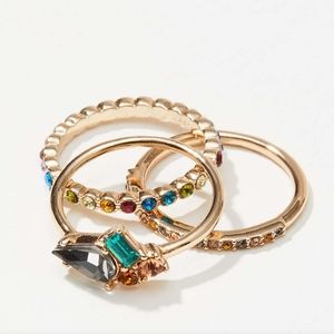 LOFT | Jewelry | Loft Rainbow Stacked Ring Set | Poshmark